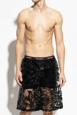 Dsquared2 CZARNY Koronkowe bokserki