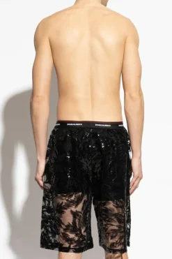 Dsquared2 CZARNY Koronkowe bokserki