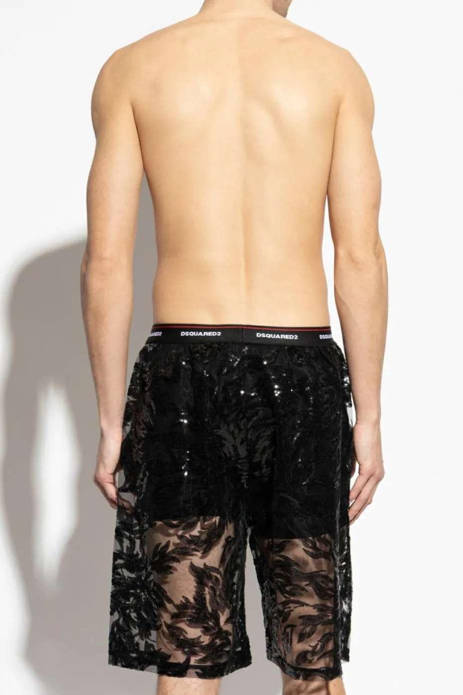 Dsquared2 CZARNY Koronkowe bokserki