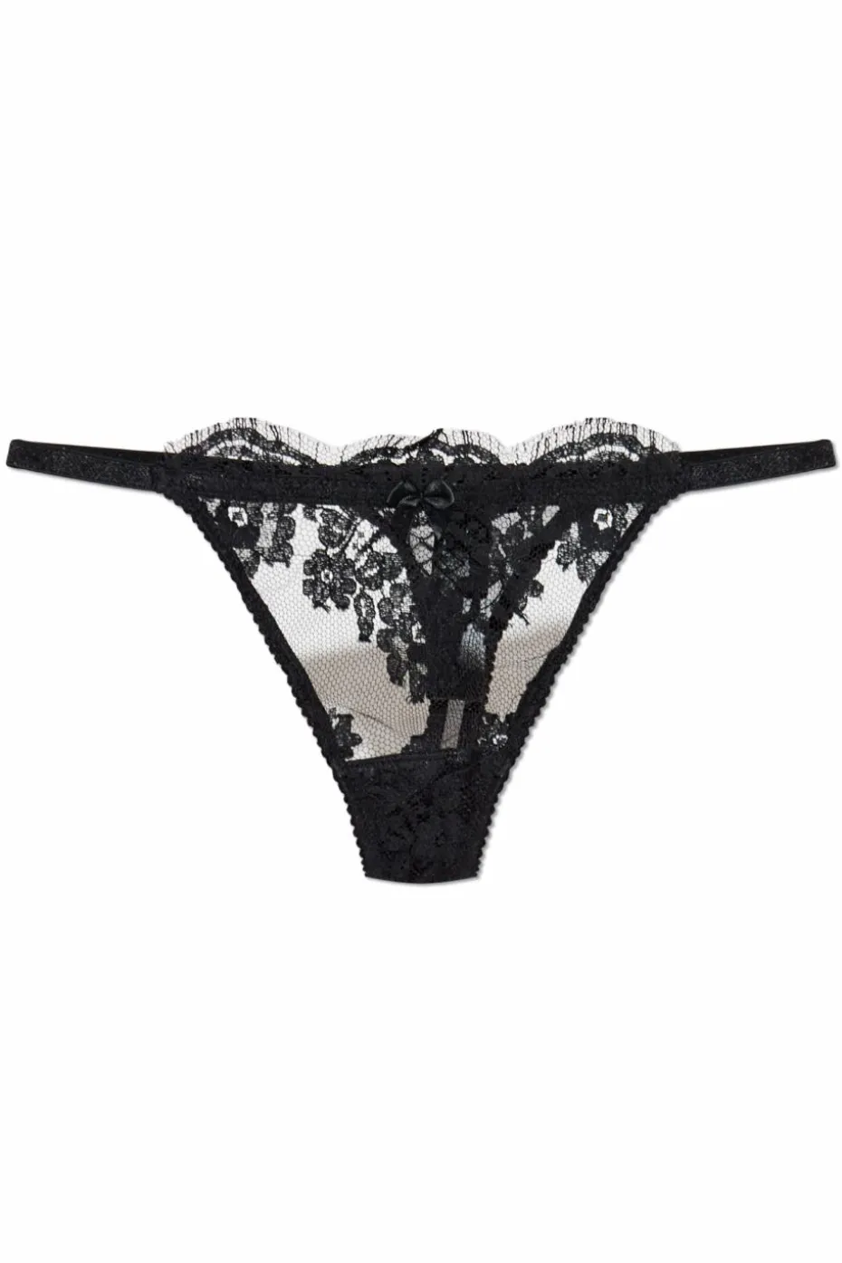 Dsquared2 CZARNY Koronkowe stringi