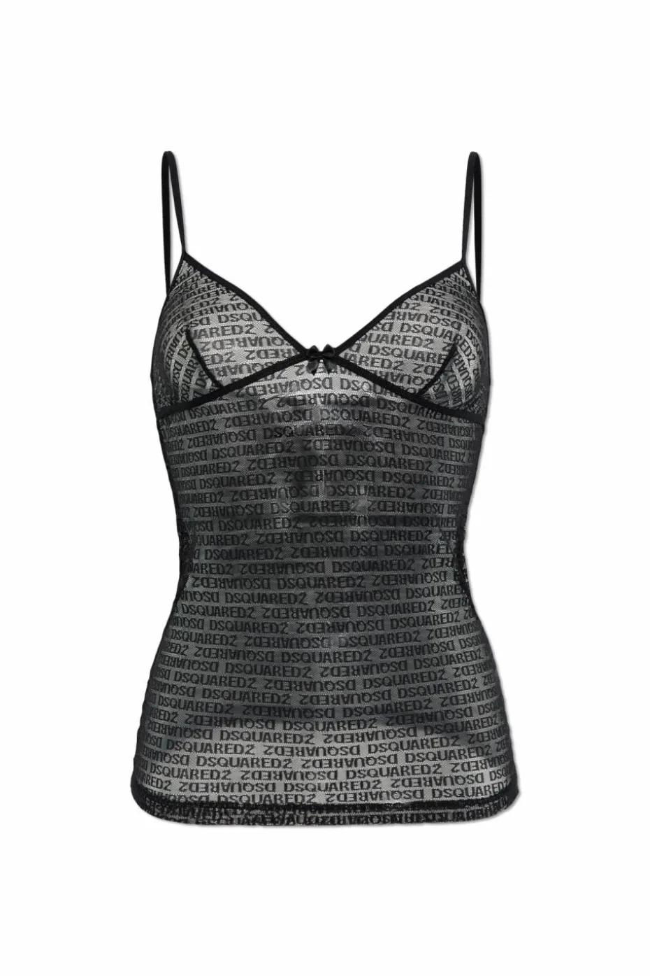 Dsquared2 CZARNY Koronkowy top na ramiączkach