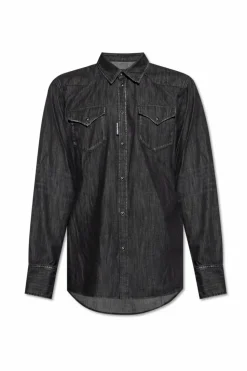 Dsquared2 CZARNY Koszula jeansowa