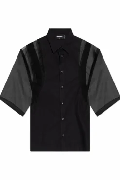 Dsquared2 CZARNY Koszula z krótkimi rękawami