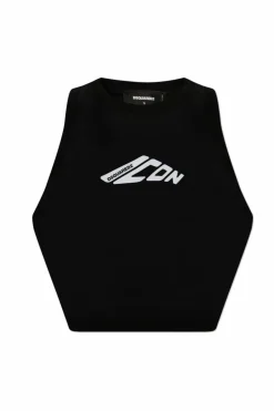 Dsquared2 CZARNY Krótki top bez rękawów