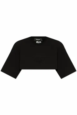 Dsquared2 CZARNY Krótki t-shirt o luźnym kroju