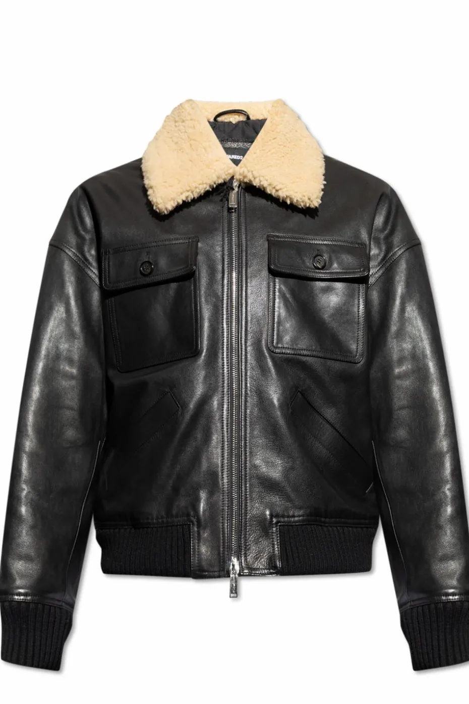 Dsquared2 CZARNY Kurtka skórzana