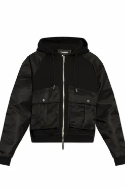 Dsquared2 CZARNY Kurtka z łączonych materiałów