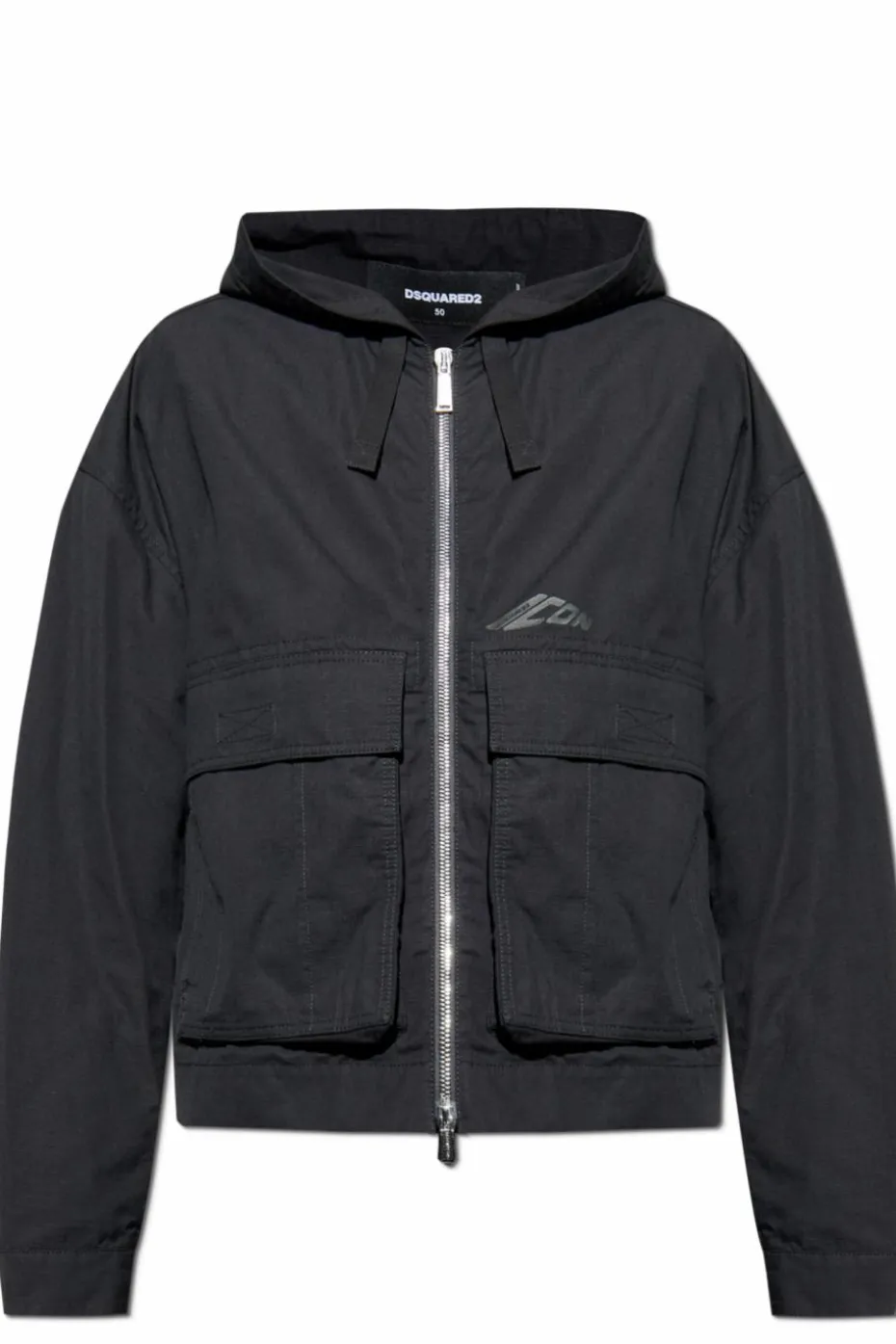 Dsquared2 CZARNY Lekka kurtka z kapturem