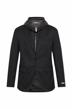 Dsquared2 CZARNY Marynarka z wszytą kurtką