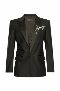 Dsquared2 CZARNY Marynarka z nadrukiem