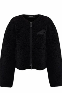 Dsquared2 CZARNY Polarowa kurtka z logo