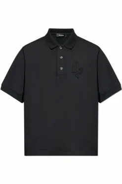 Dsquared2 CZARNY Polo z logo