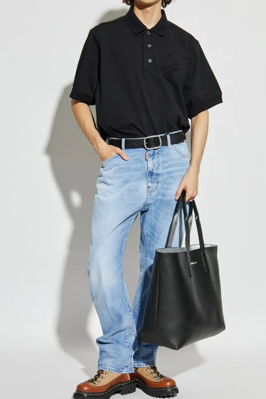 Dsquared2 CZARNY Polo z logo