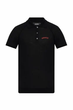 Dsquared2 CZARNY Polo z logo