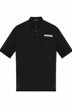 Dsquared2 CZARNY Polo z logo