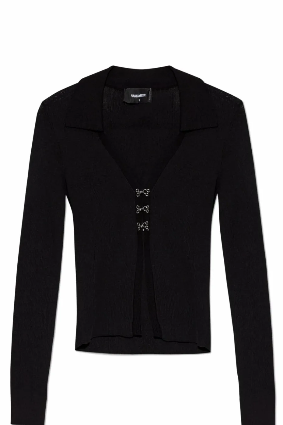 Dsquared2 CZARNY Prążkowany kardigan