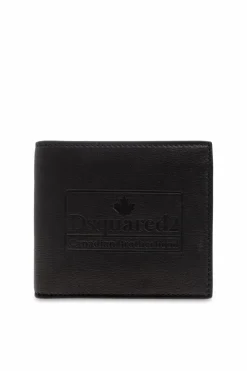 Dsquared2 CZARNY Składany portfel z logo
