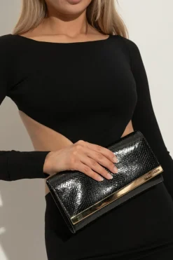 Dsquared2 CZARNY Skórzana kopertówka