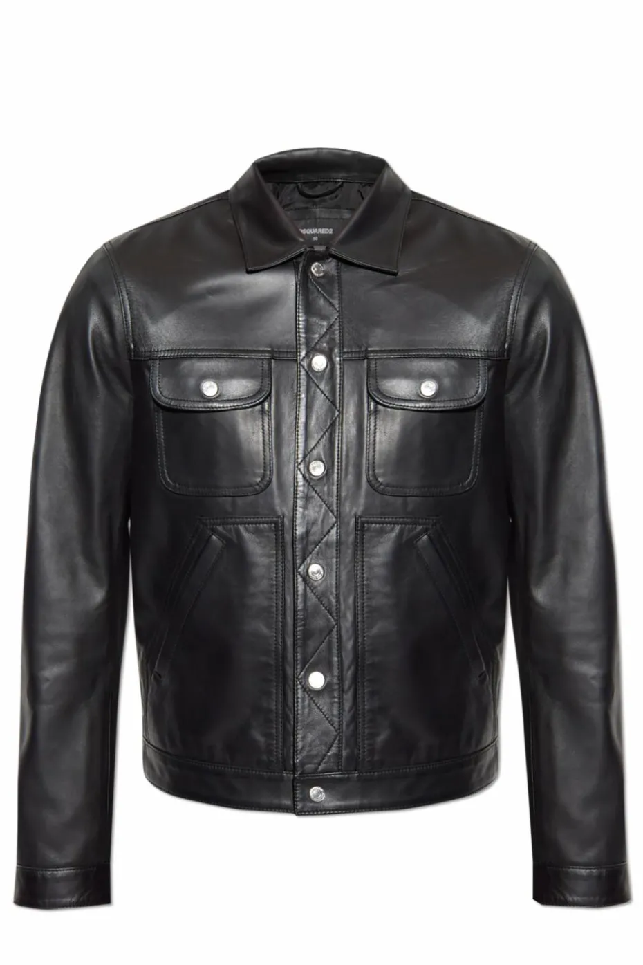 Dsquared2 CZARNY Skórzana kurtka