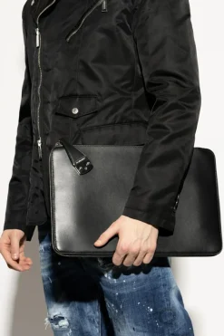 Dsquared2 CZARNY Skórzana torba
