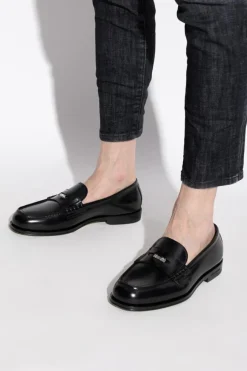 Dsquared2 CZARNY Skórzane loafersy