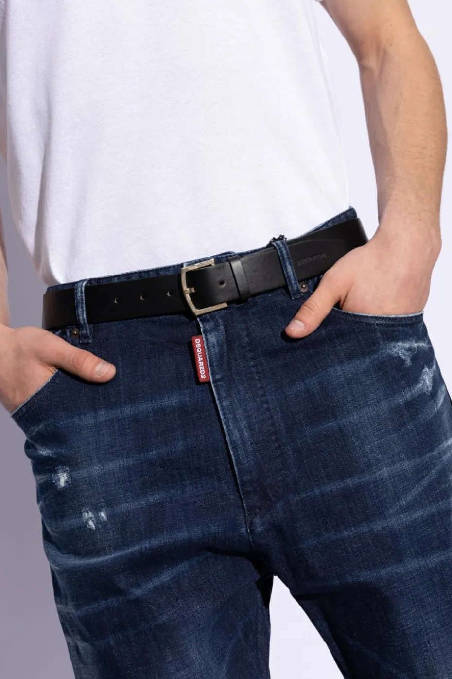 Dsquared2 CZARNY Skórzany pasek