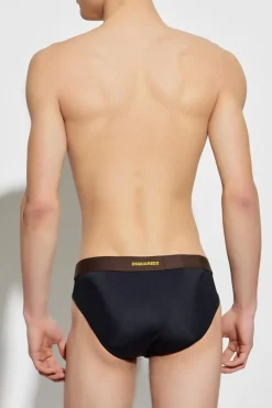 Dsquared2 CZARNY Slipy z logo