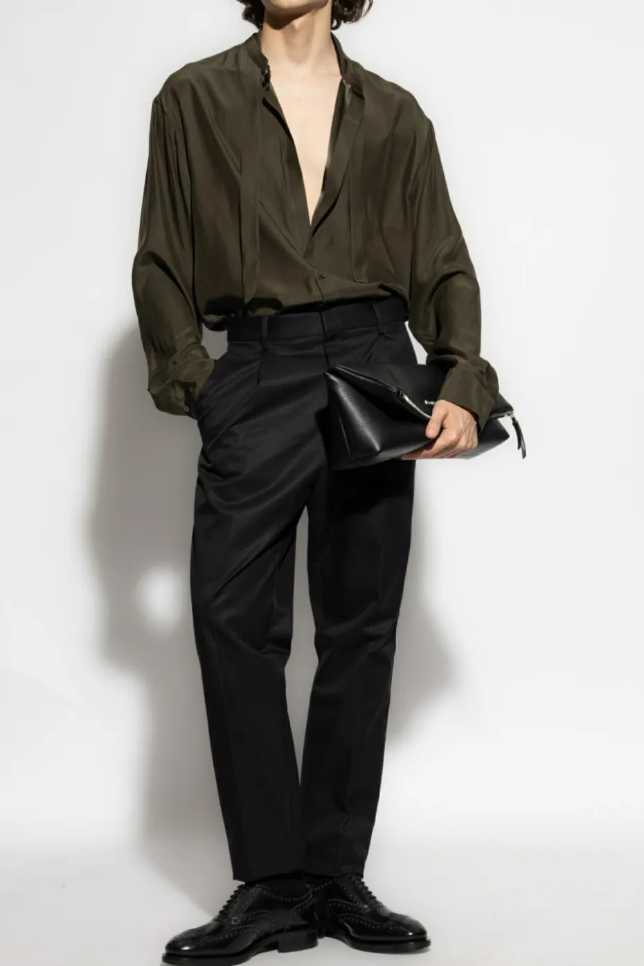 Dsquared2 CZARNY Spodnie `1 Pleat Aviator`