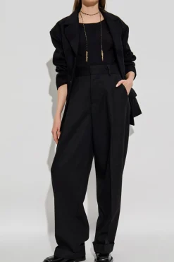 Dsquared2 CZARNY Spodnie w kant