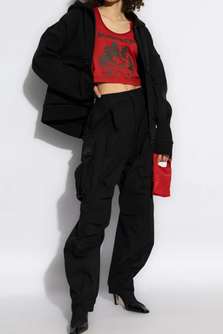 Dsquared2 CZARNY Spodnie z logo