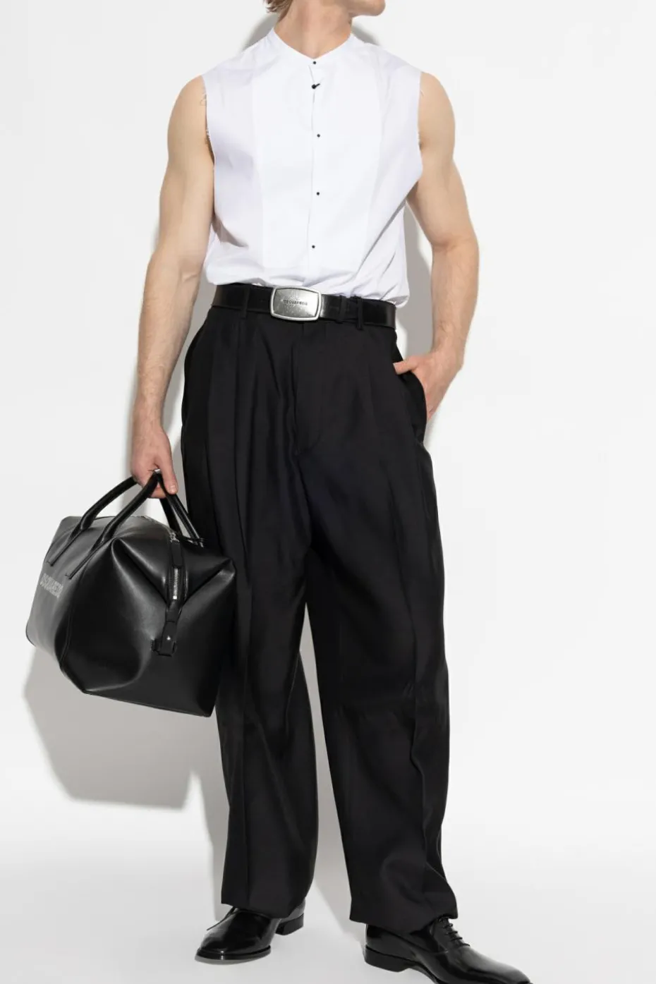 Dsquared2 CZARNY Spodnie z lampasami