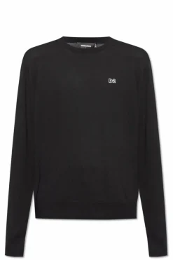Dsquared2 CZARNY Sweter logo