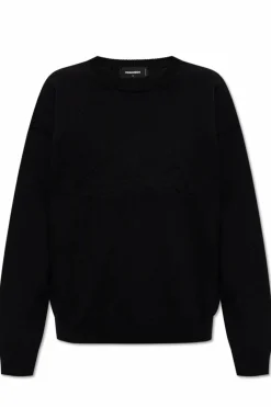 Dsquared2 CZARNY Sweter z logo