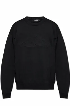 Dsquared2 CZARNY Sweter z logo