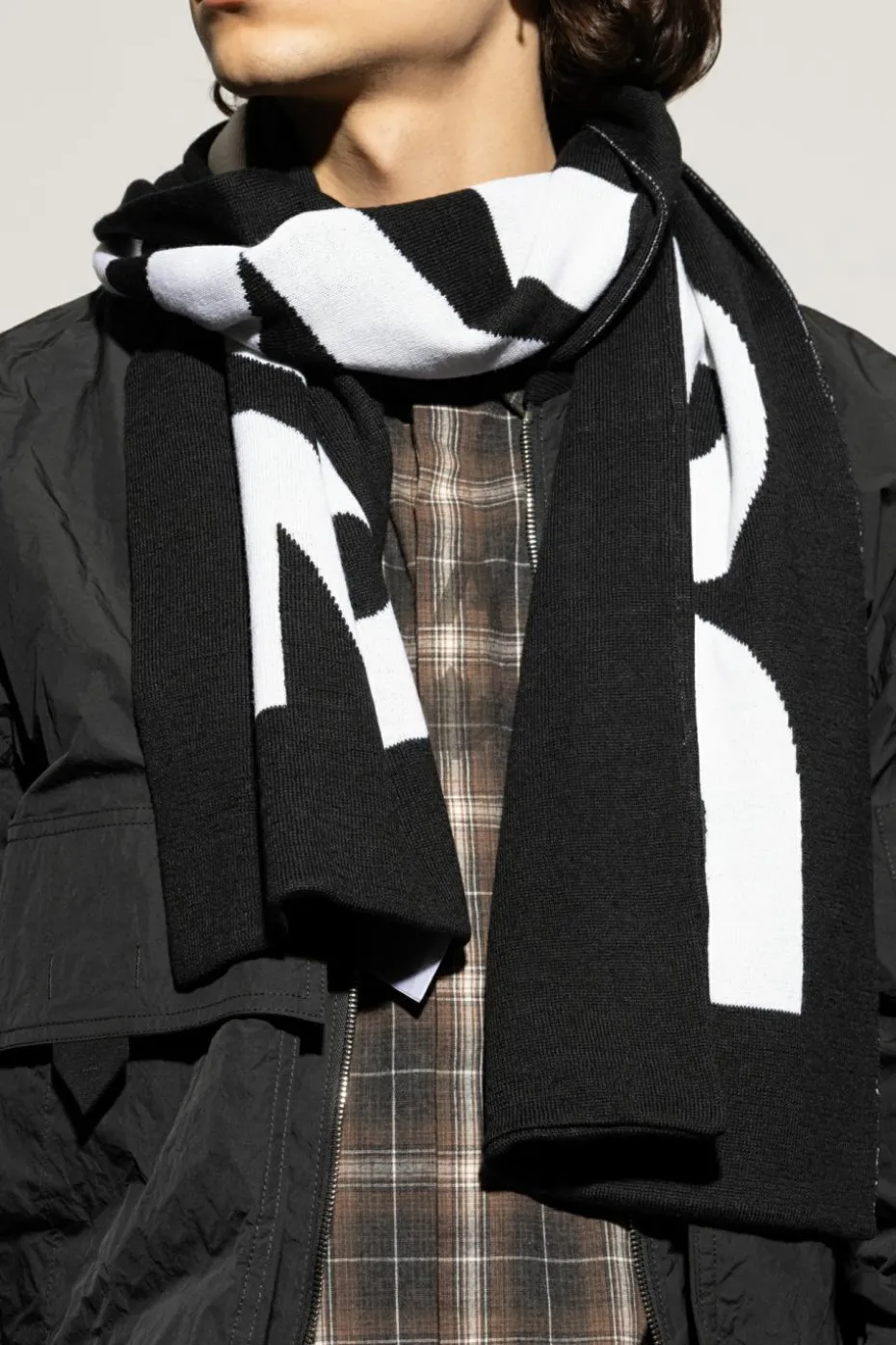 Dsquared2 CZARNY Szal z logo