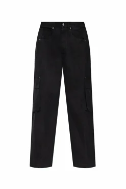 Dsquared2 CZARNY Szerokie spodnie