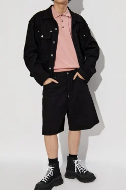 Dsquared2 CZARNY Szorty jeansowe
