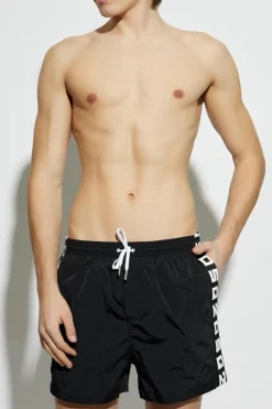 Dsquared2 CZARNY Szorty kąpielowe z logo