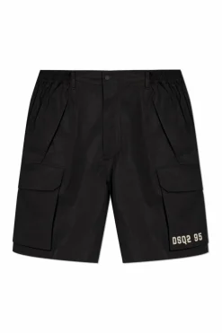 Dsquared2 CZARNY Szorty z nadrukiem