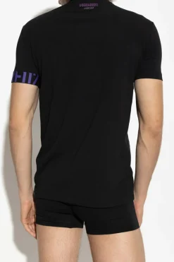 Dsquared2 CZARNY T-shirt z kolekcji `Underwear`