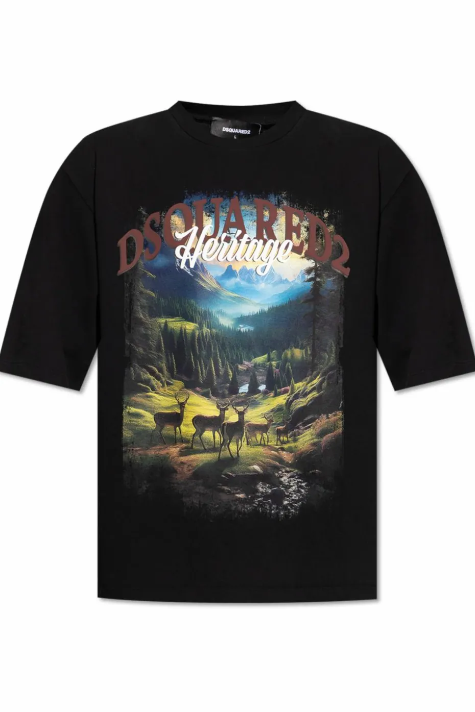 Dsquared2 CZARNY T-shirt z nadrukiem