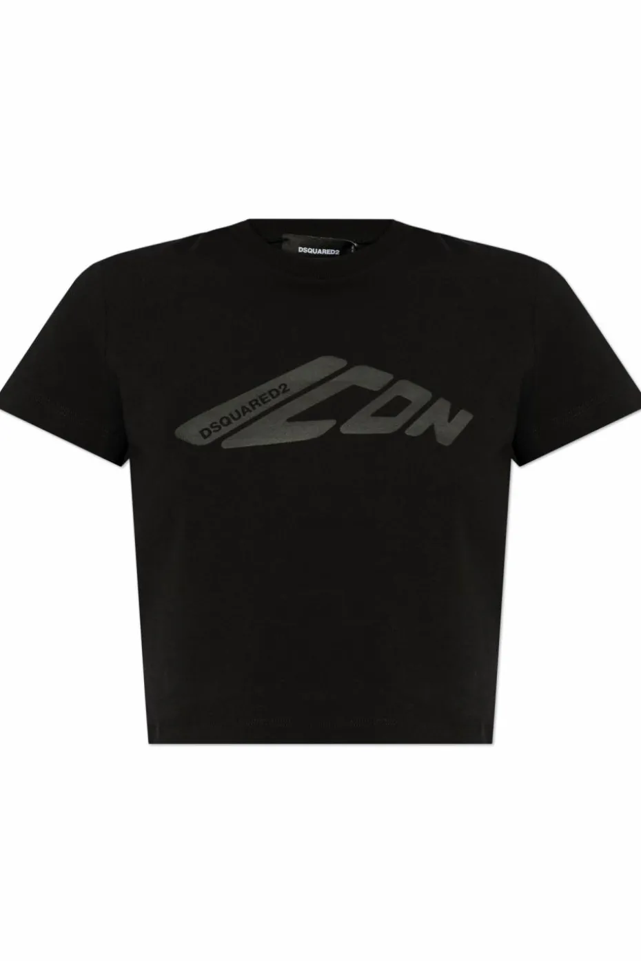Dsquared2 CZARNY T-shirt z nadrukowanym logo