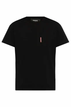 Dsquared2 CZARNY T-shirt z kieszenią