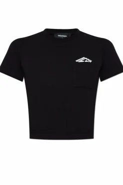 Dsquared2 CZARNY T-shirt z logo