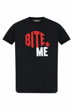 Dsquared2 CZARNY T-shirt z logo