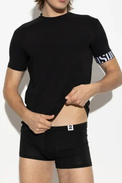 Dsquared2 CZARNY T-shirt z kolekcji `Underwear`