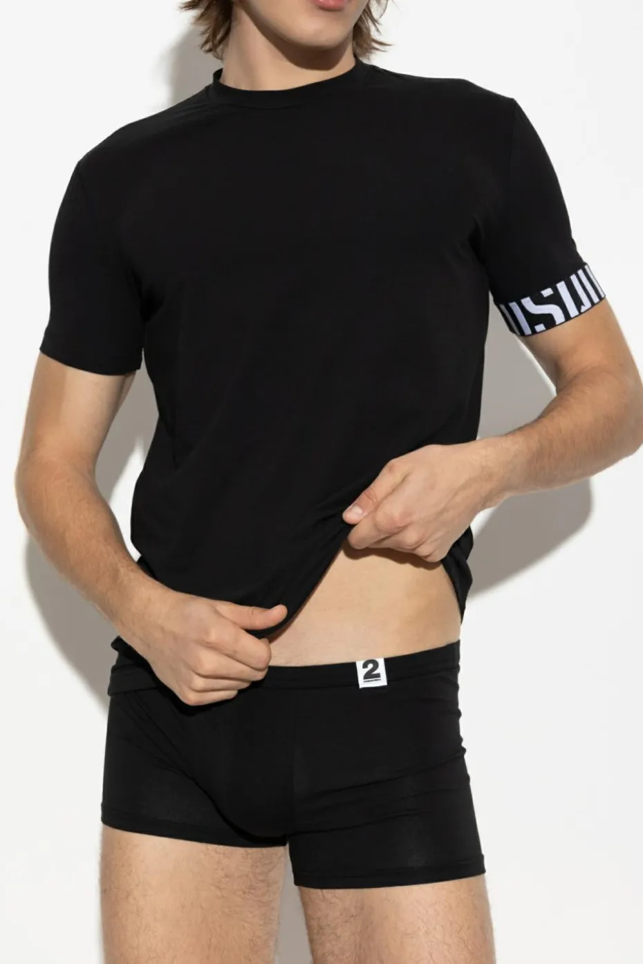 Dsquared2 CZARNY T-shirt z kolekcji `Underwear`