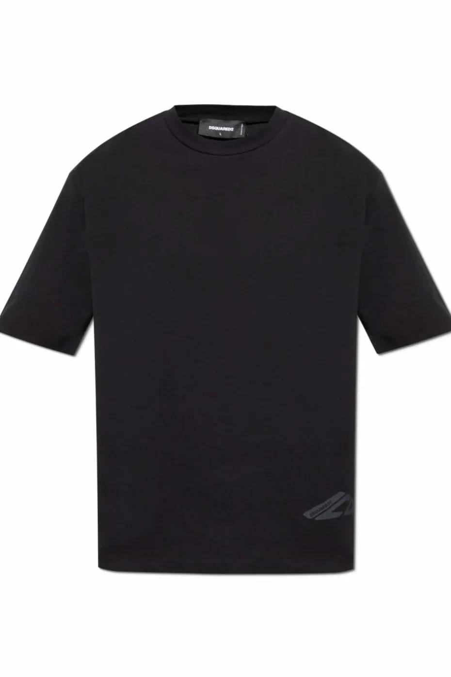 Dsquared2 CZARNY T-shirt z nadrukowanym logo