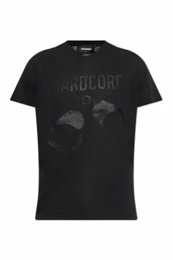 Dsquared2 CZARNY T-shirt z nadrukiem