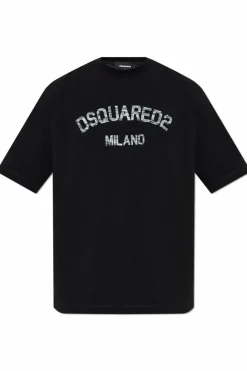 Dsquared2 CZARNY T-shirt z logo
